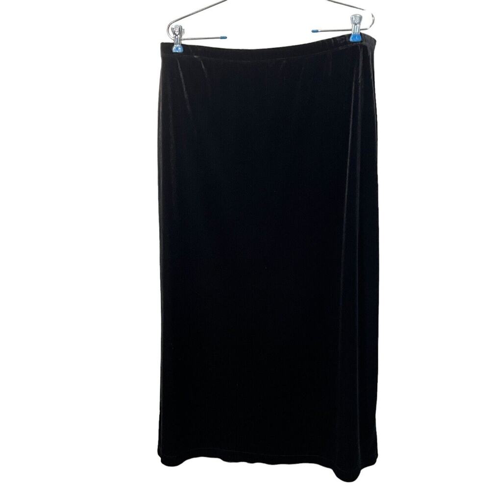 Notations Stretch Velvet Skirt Women Size XL Black Vintage Goth Goddess 90s Y2K